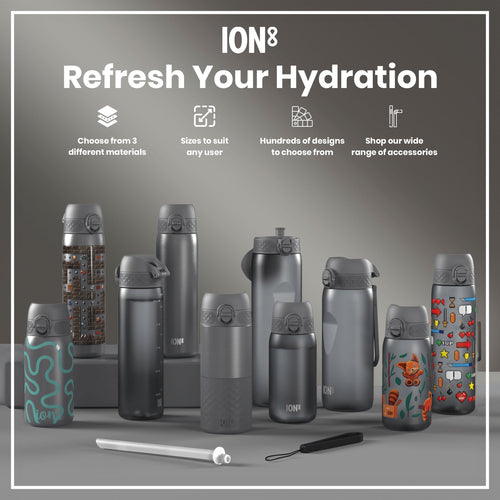Leak Proof Thermal Steel Water Bottle, Insulated, Squiggly Line, 320ml (11oz)