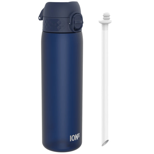 Leak Proof Medium Water Bottle with Straw, Recyclon, Navy, 500ml (18oz)