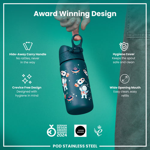 Leak Proof Thermal Steel Water Bottle, Insulated, Space, 320ml (11oz)