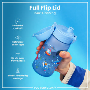 Leak Proof Kids Water Bottle, Recyclon, Sharks, 350ml (12oz)