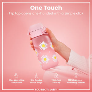 Leak Proof Kids Water Bottle, Recyclon, Daisies, 350ml (12oz)