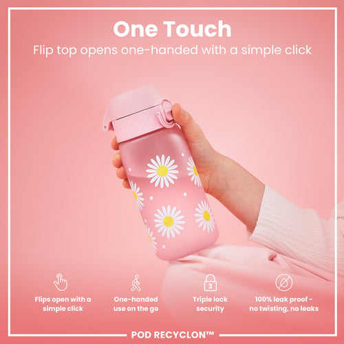 Leak Proof Kids Water Bottle, Recyclon, Daisies, 350ml (12oz)