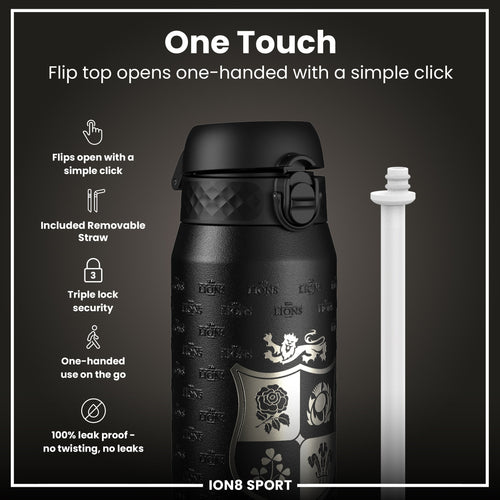 Lions X ION8 Insulated Steel Water Bottle, British & Irish Lions, Rugbys Greatest Journey, 750ml (24oz)