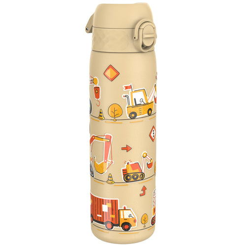 Leak Proof Slim Water Bottle, Stainless Steel, Diggers, 600ml (20oz)