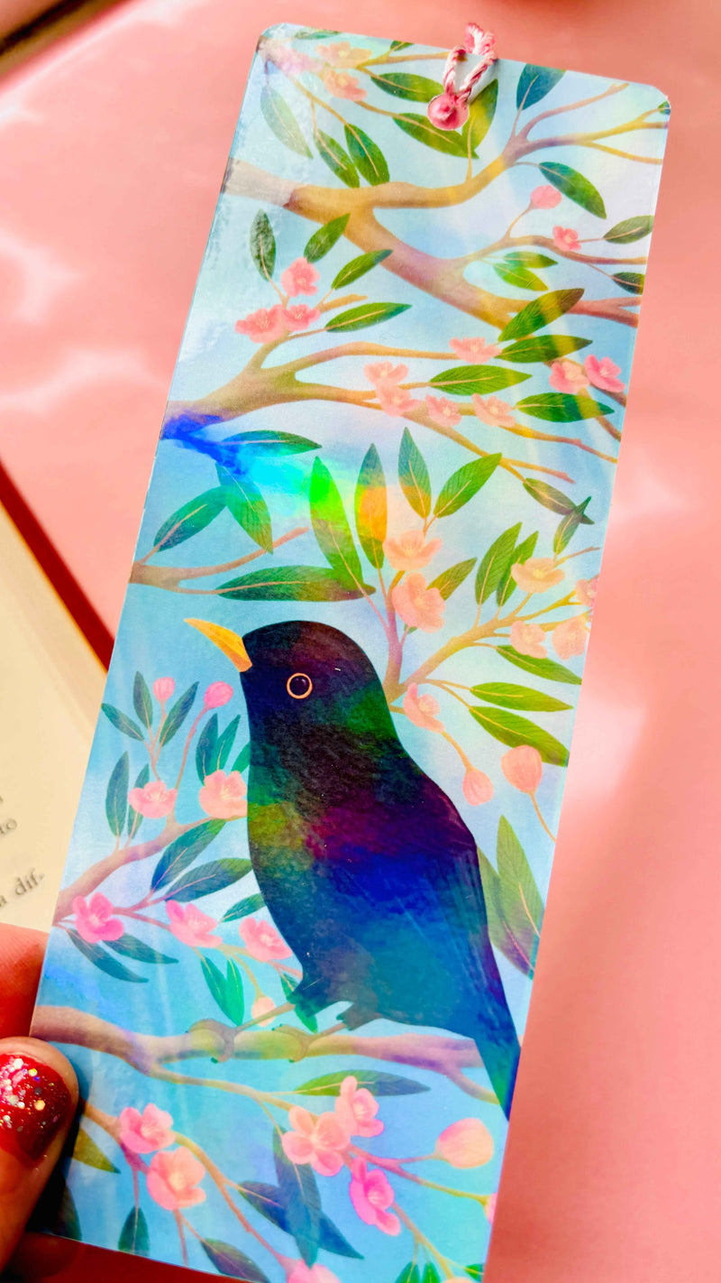 Blackbird Handmade Holographic Bookmark