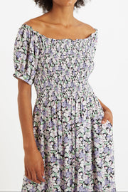 Babette Liseron Shirred Bodice Midi Dress