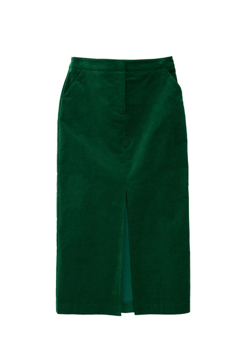Balthazar Babycord Midi Pencil Skirt - Green