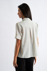 Barclay Mono Optic Print Short Sleeve Shirt Black and White