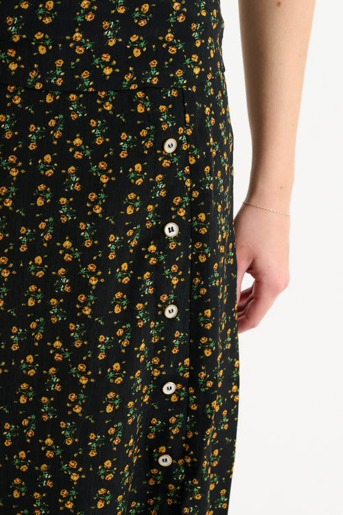 Barney Floral 13 Printed Midi Skirt
