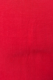 Baya Linen Mix Square Neck Midi Dress - Red
