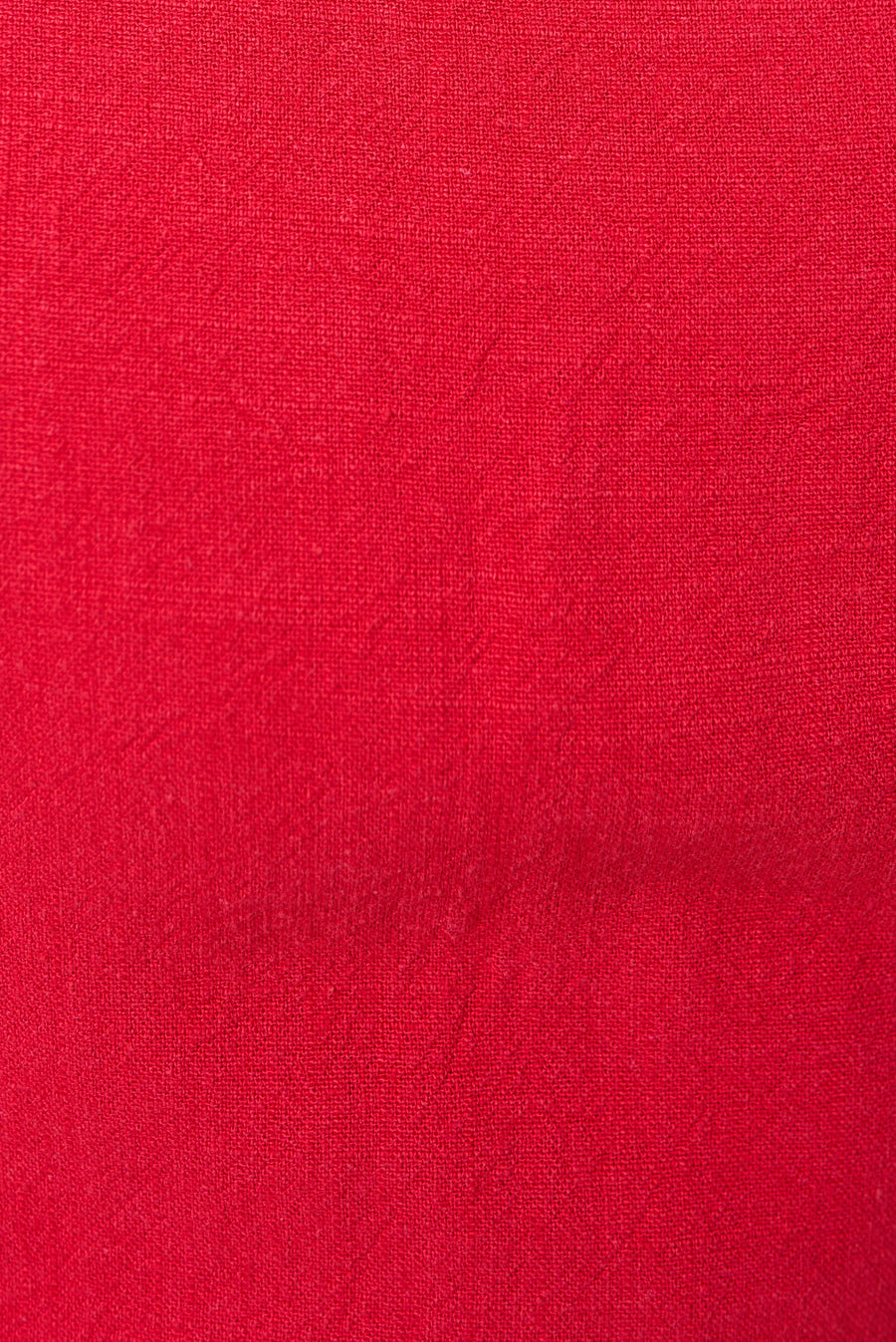 Baya Linen Mix Square Neck Midi Dress - Red