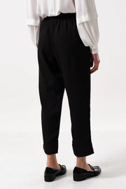 Bayeux Sustainable Satin Back Crepe Trouser - Black