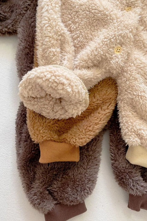 The Fur Bear Knitted Hooded Pramsuit