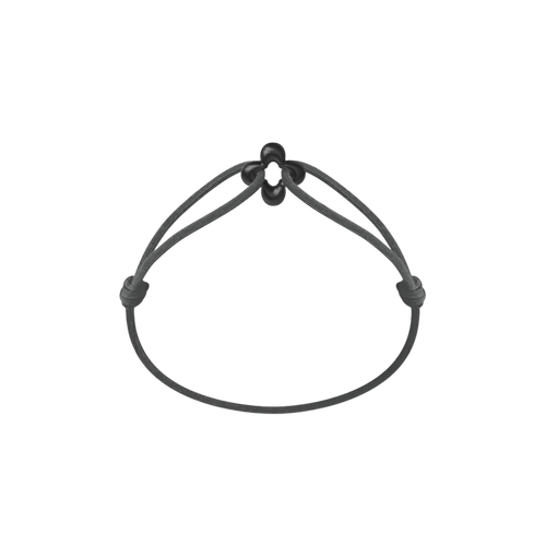 Mini Black Clover Cord Bracelet