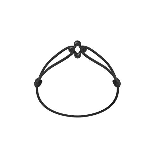 Mini Black Clover Cord Bracelet