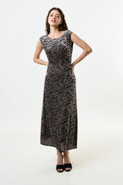 Beyla Zebra Devorie V-Back Midaxi Dress