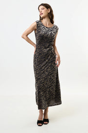 Beyla Zebra Devorie V-Back Midaxi Dress