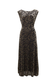 Beyla Zebra Devorie V-Back Midaxi Dress