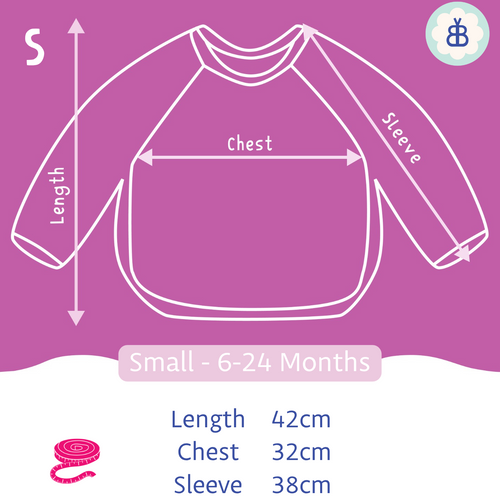 Long Sleeved Baby Bib - Digger Land Print