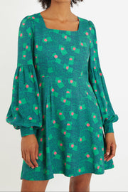 Louche Bindy Bauhaus Abstract Print Square Neck Long Sleeve Dresses