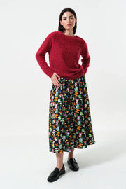 Blanka Eyelash Long Sleeve Jumper - Red