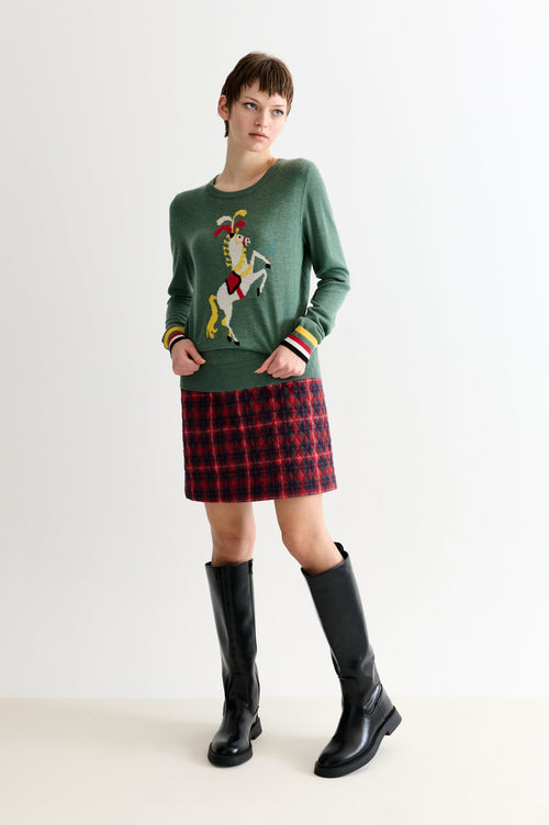 Bly Green Circus Pony Intarsia Jumper