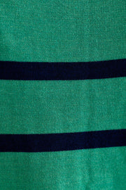 Bly Bow Intarsia Striped Jumper – Navy