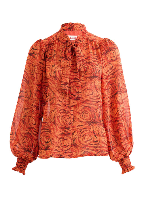 Boo Rosechild Tie Neck Blouse – Apricot