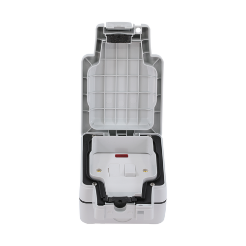 Caradok 1G 13A Weatherproof Switched Spur c/w Neon IP66