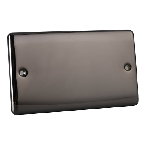 Caradok 2 Gang Blank Plate- Black Nickel