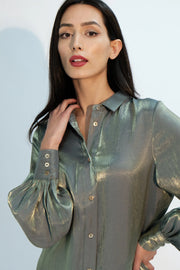 Byron Iridescent Shirt in Green