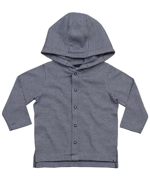 Organic Baby Stripy Hooded Tshirt