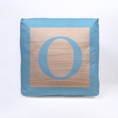 Blue Initial Baby Block Cube Cushion - 10"