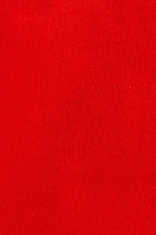Pallas Babycord Big Collar Ric Rac Trimmed Blouse - Red