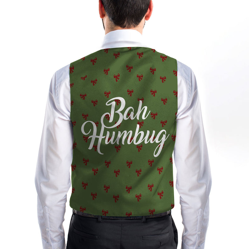 Bah Humbug - Bows - Novelty Costume Fancy Dress Waistcoat ( 4 sizes available )
