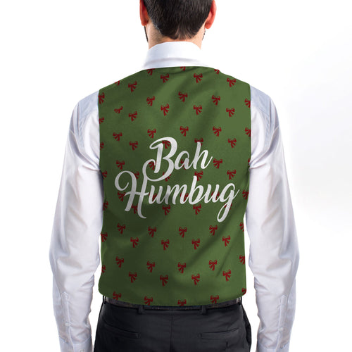 Bah Humbug - Bows - Novelty Costume Fancy Dress Waistcoat ( 4 sizes available )