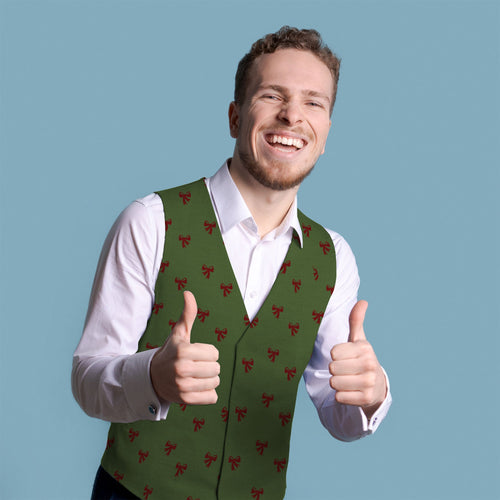 Bah Humbug - Bows - Novelty Costume Fancy Dress Waistcoat ( 4 sizes available )