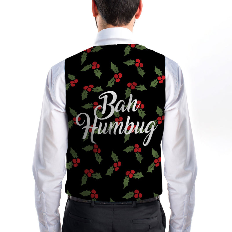 Bah Humbug - Holly - Novelty Costume Fancy Dress Waistcoat ( 4 sizes available )