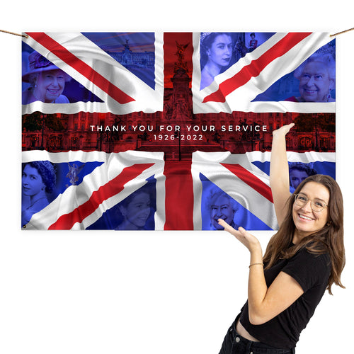 Queens Commemorative - A Look Back In Time - 5ft x 3ft Fabric Banner