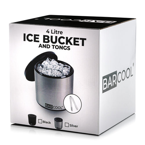 Barcool 4L Ice Bucket Round - Silver