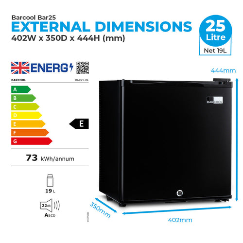 Barcool Bar25 LED Mini Bar Fridge