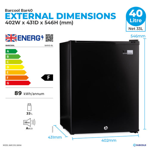 Barcool Bar40 LED Mini Bar Fridge