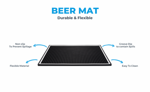 Barcool Rubber Bar Mat - Black