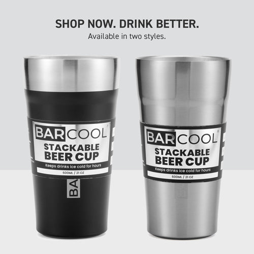 Barcool Stackable Beer Cup 600ml SS
