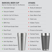 Barcool Stackable Beer Cup 600ml SS