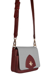 Baye Crossbody Burgandy Bag in Grey