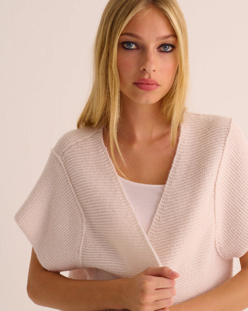 Ivory Alpaca Short Sleeve Shrug