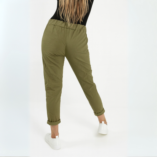 Stretchy Plain Trousers / Jeans with Side Pockets