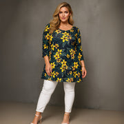 Dark Teal Yellow Swing Top
