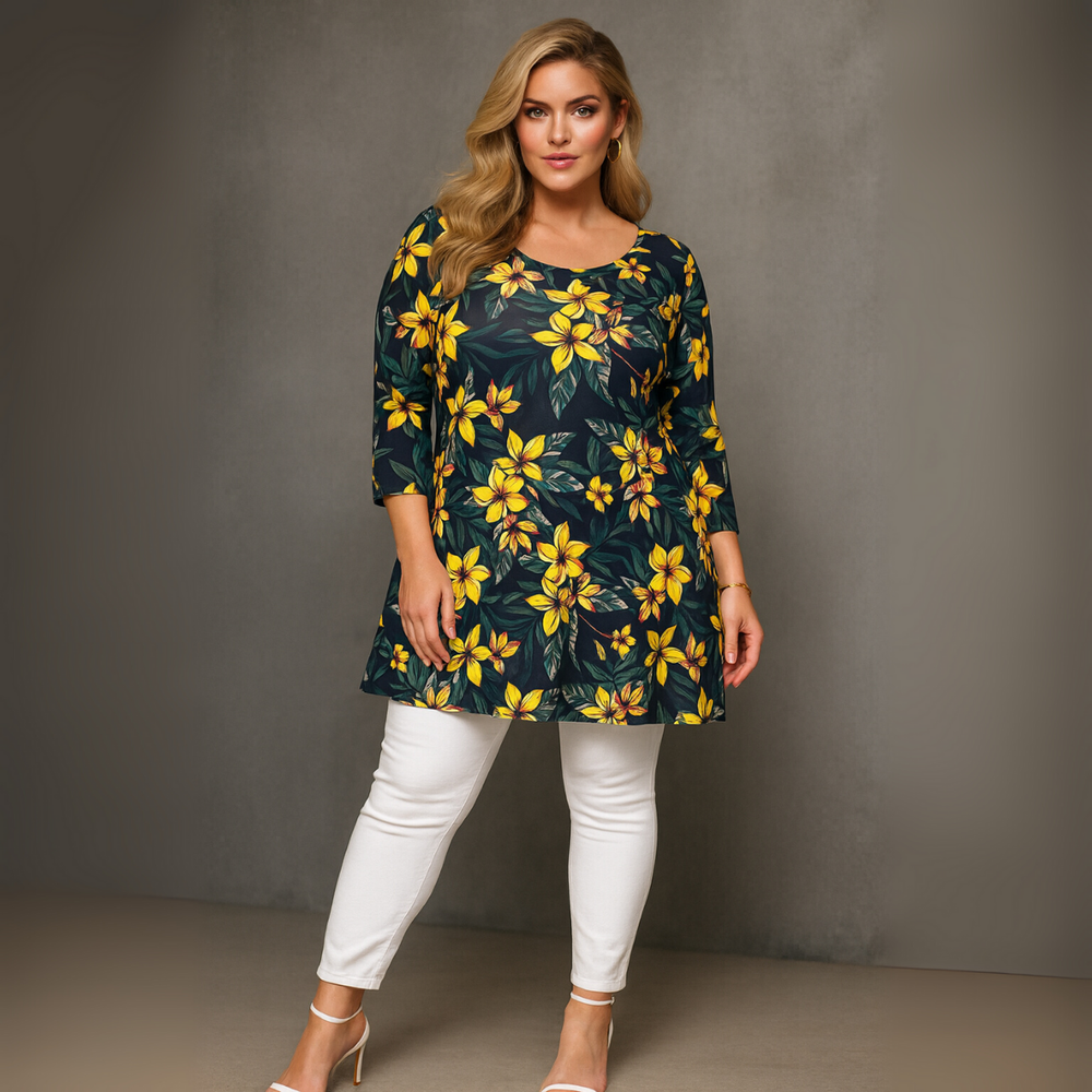 Dark Teal Yellow Swing Top